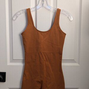 LIKE NEW Girlfriend Collective Caramel Brown Compressive Unitard Onesie (XS)